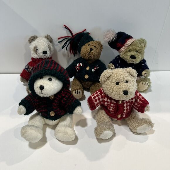 Lot Of 5 Christmas Bears 1998 Hugfun International - Picture 1 of 7